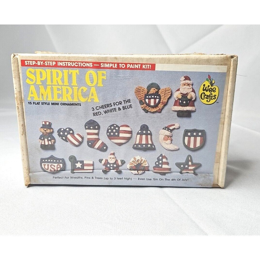 NEW Vintage Wee Crafts Kit 21015, Spirit of America, 15 flat mini ornaments NIB